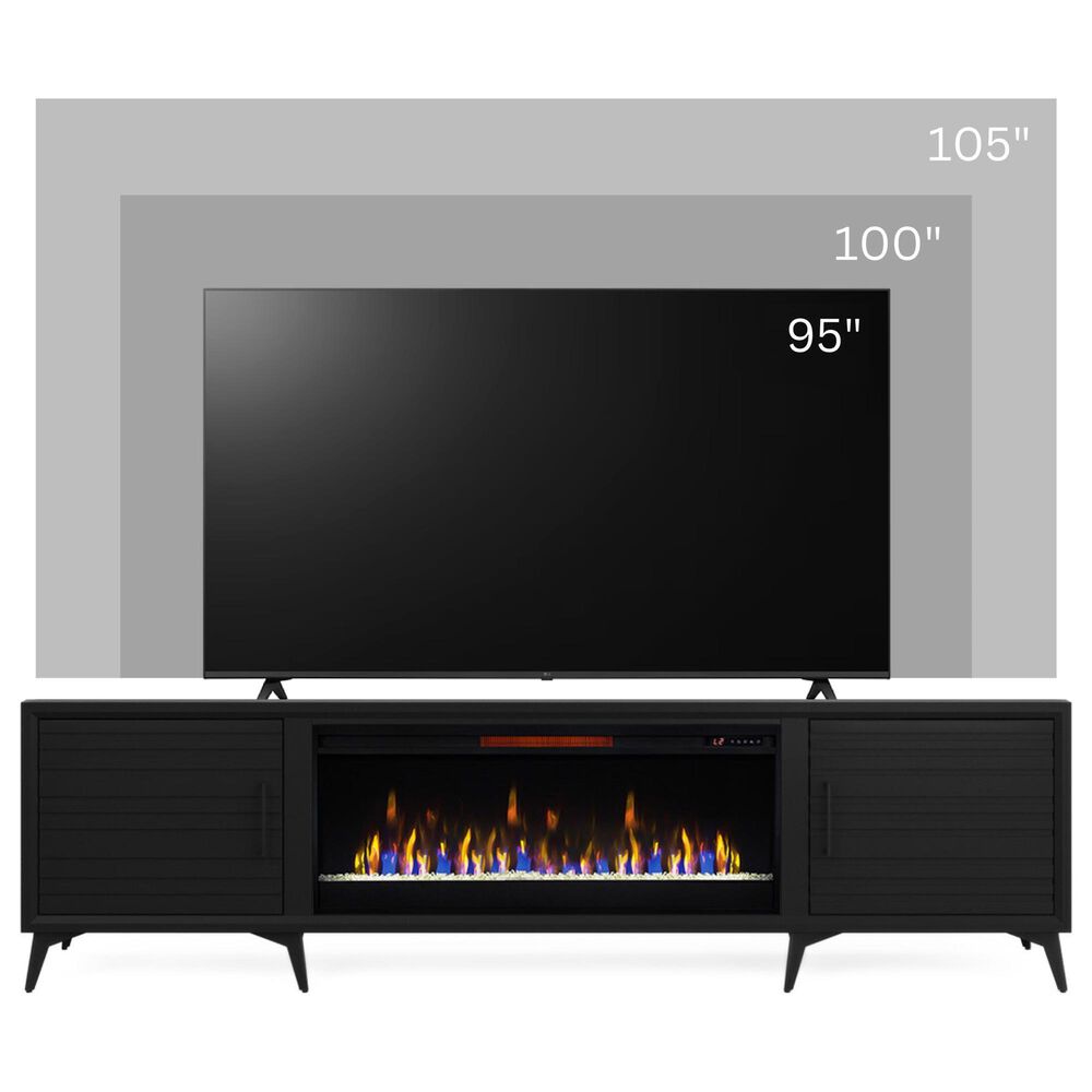 Endress International Malibu 95" Fireplace TV Stand in Moody Black, , large