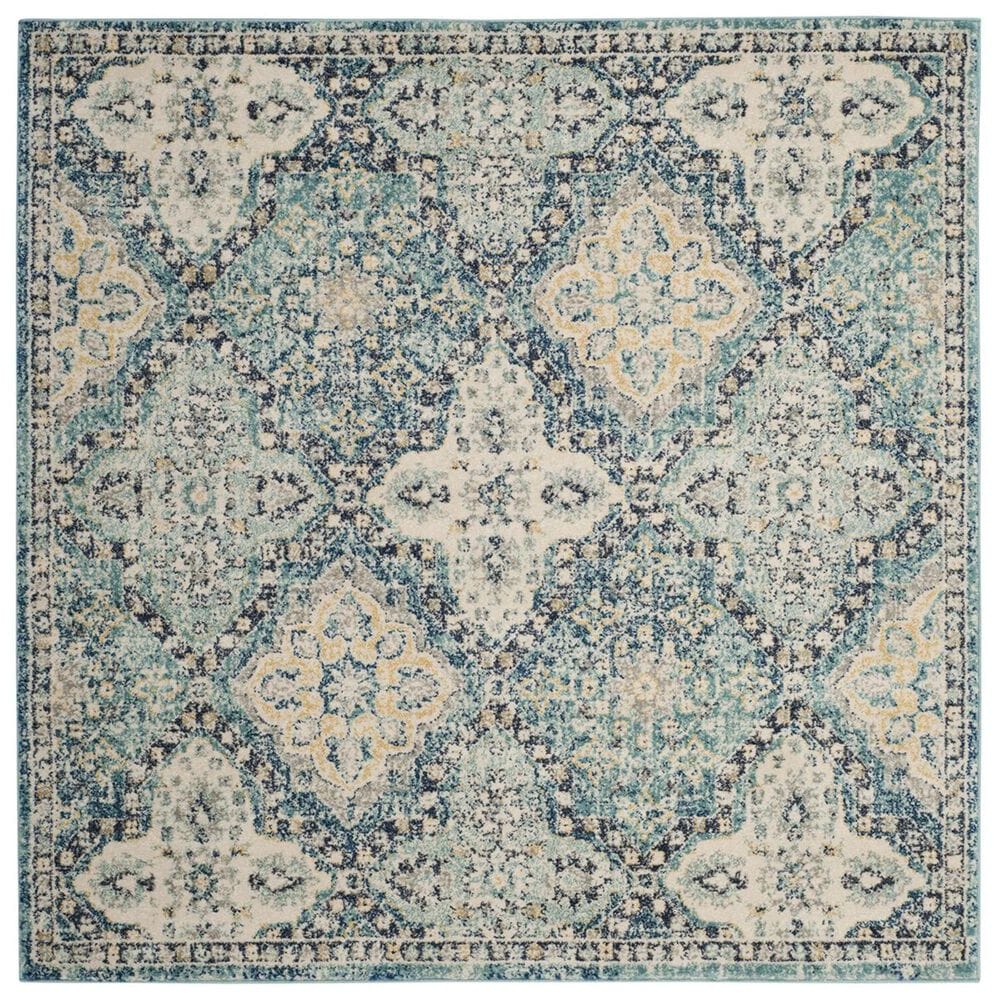 Safavieh Evoke EVK274C 5"1" Square Light Blue and Ivory Area Rug, , large