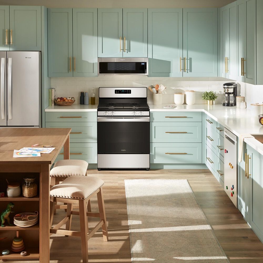 Whirlpool 5.1 Cu. Ft. Gas Range with Crispy Mode and Dishwasher Safe Grates in Stainless Steel, , large