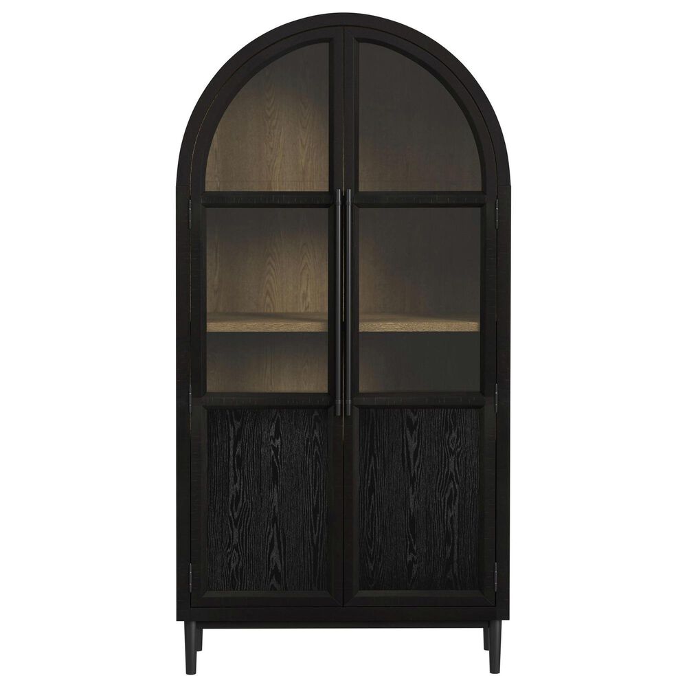 Mayberry Hill Taurus Bookcase in Flat Black and Weathered Oak, , large