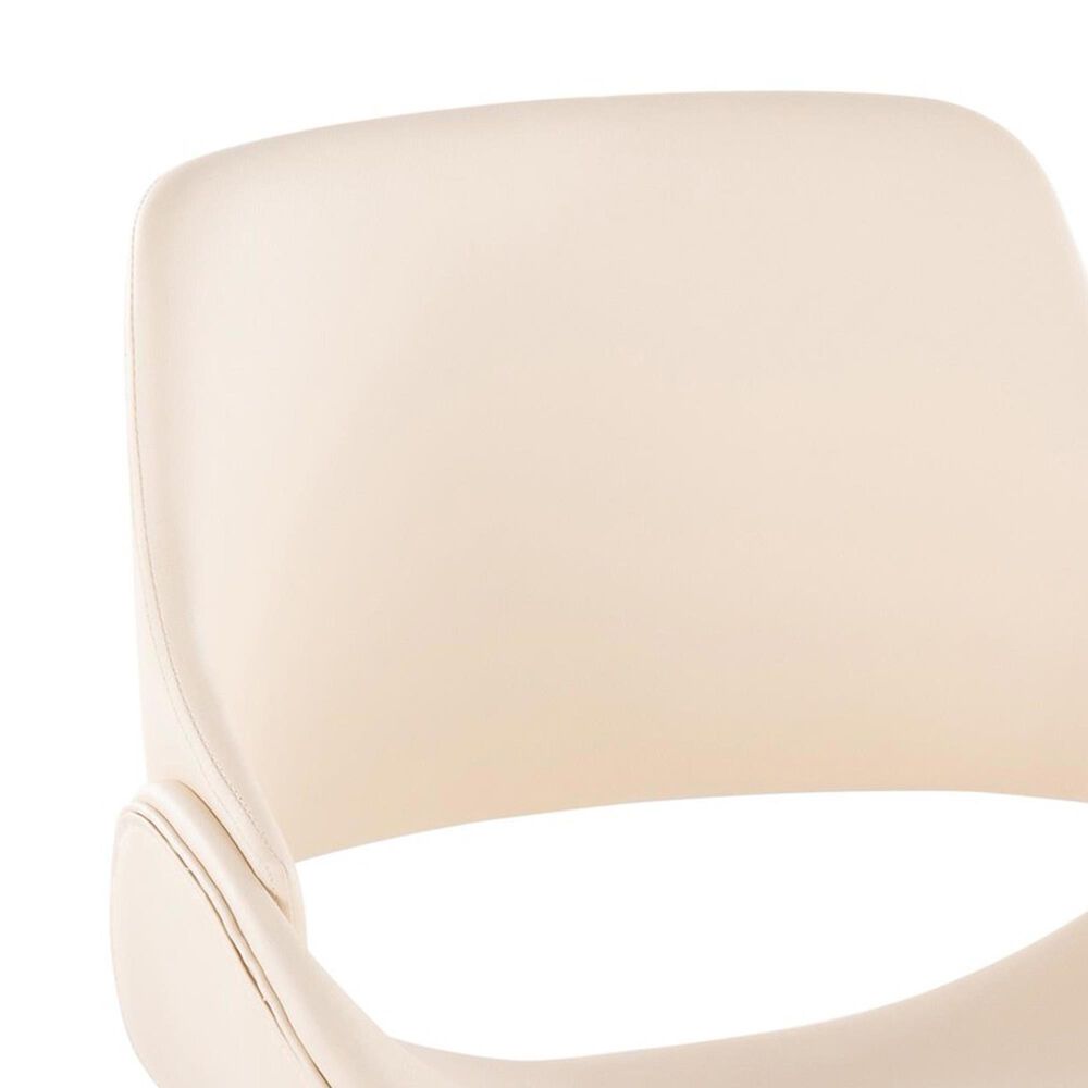LumiSource Fabrico Side Chair with Cream Faux Leather Cushion in Walnut (Set of 2), , large