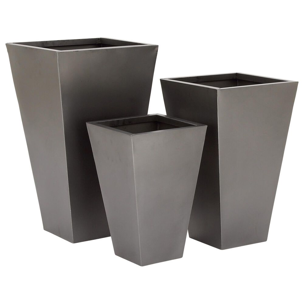 Maple and Jade 25" x 15" Contemporary Planter in Gray (Set of 3), , large