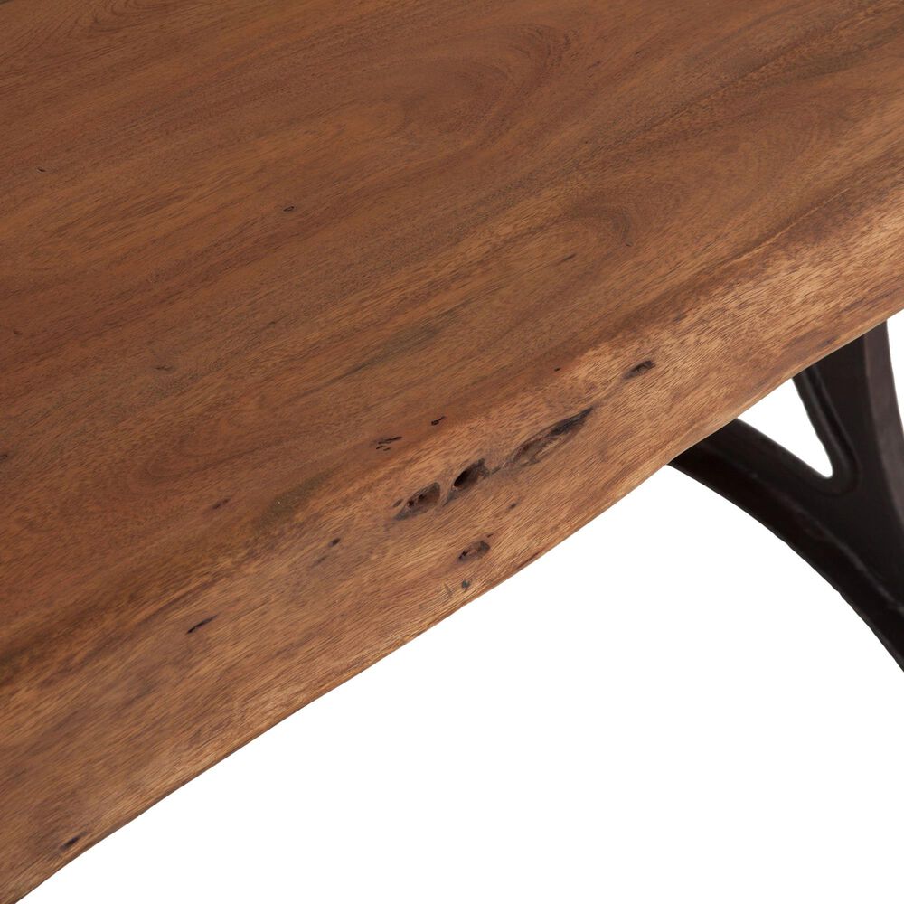 Home Trends &amp; Design Organic Forge 80&quot; Dining Table in Raw Walnut and Antique Zinc - Table Only, , large