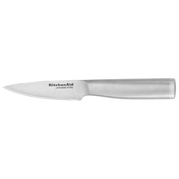 KitchenAid Gourmet 3.5" Serrated Paring Knife with Blade Cover in Stainless Steel and Black, , large
