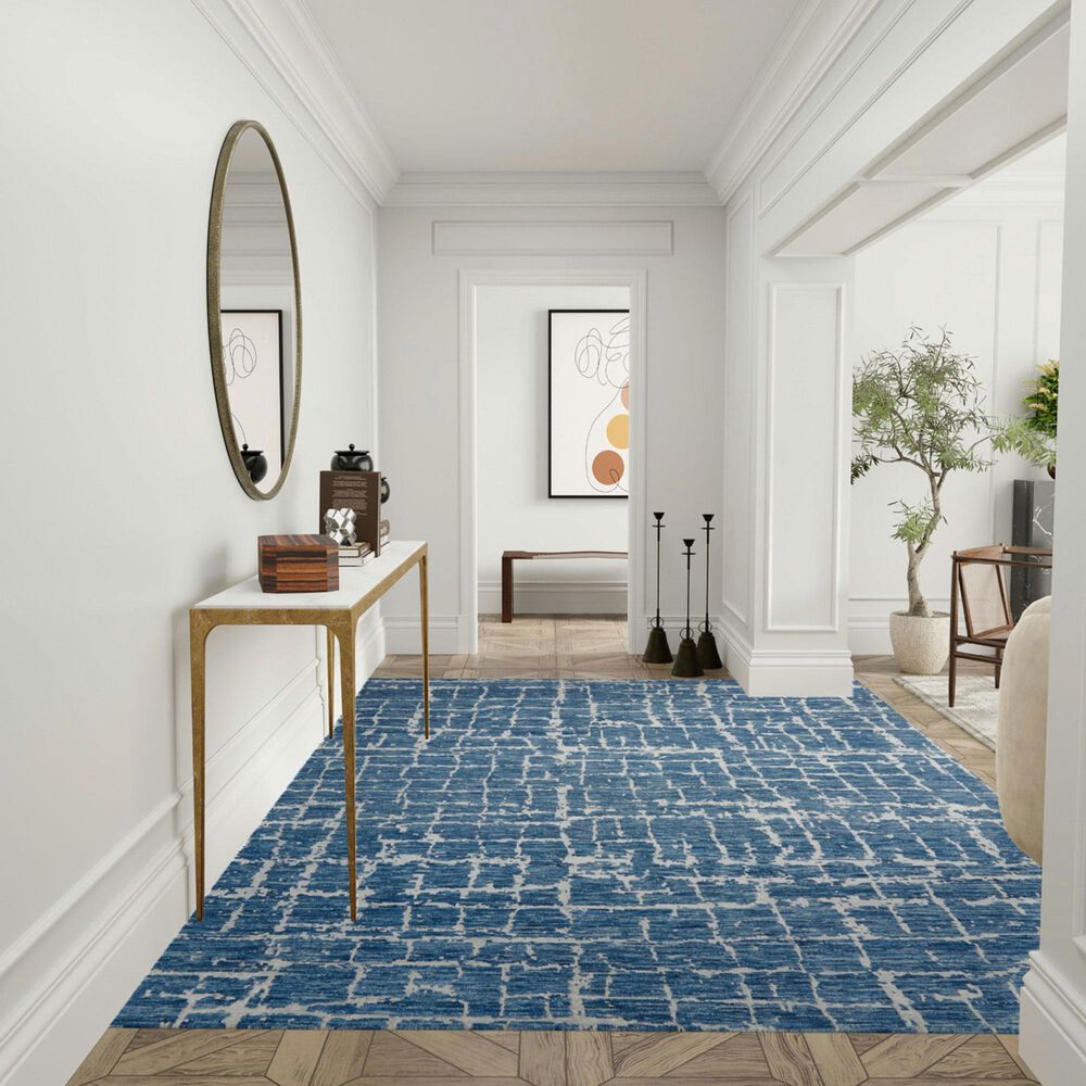 Nourison Luna 8&#39;6&quot; x 11&#39;6&quot; Blue and Silver Area Rug, , large