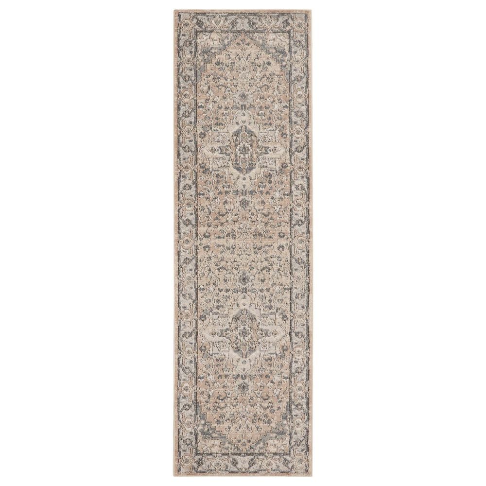 Nourison Quarry QUA05 2"2" x 7"6" Beige and Grey Runner, , large