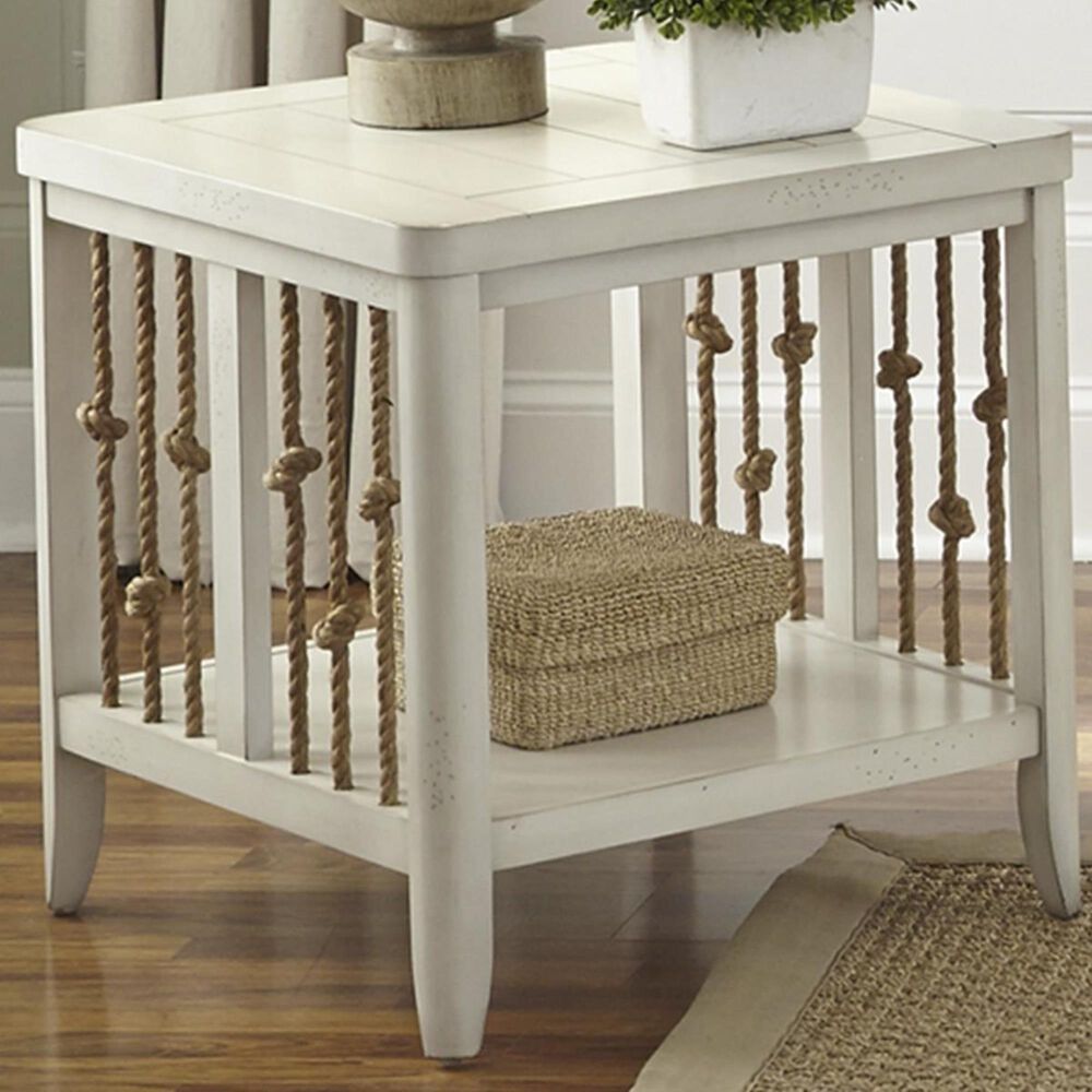Belle Furnishings Dockside II End Table in White, , large