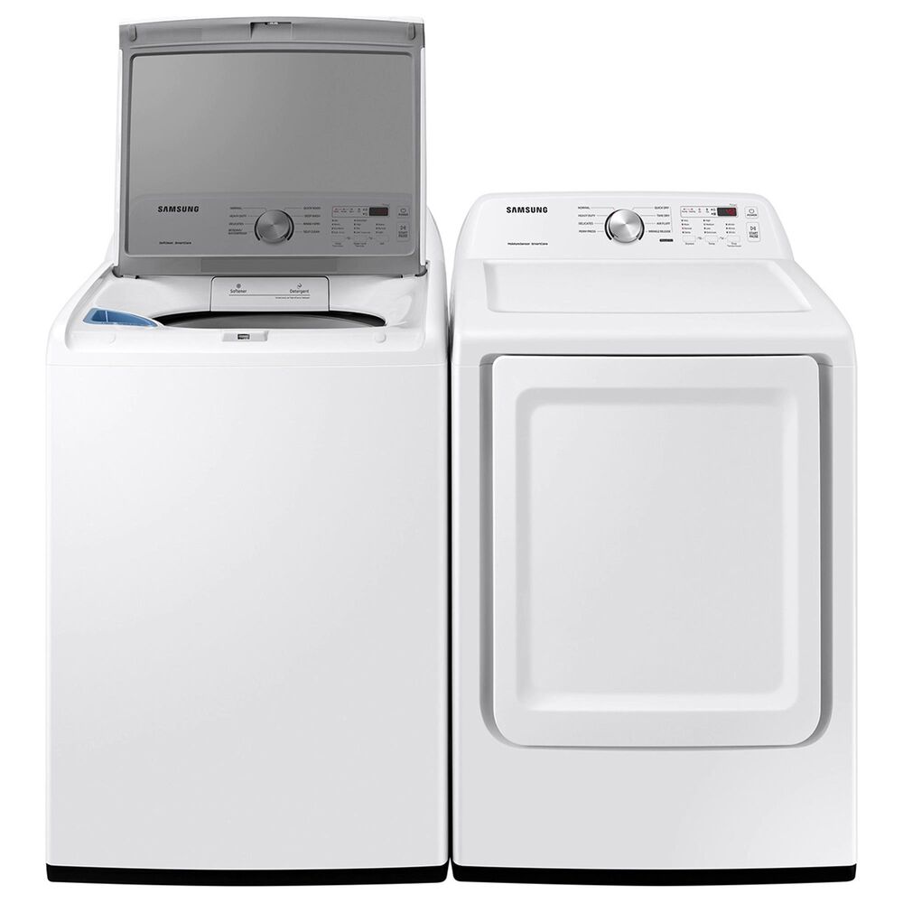 Samsung 4.4 Cu. Ft. Top Load Washer and 7.2 Cu. Ft. Gas Dryer Laundry Pair in White, , large