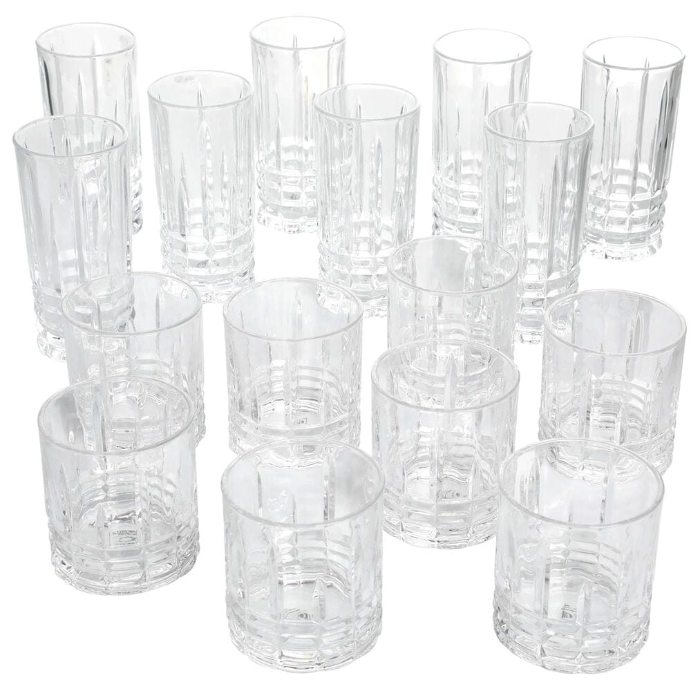 Gibson Home Jewelite 16-Piece Tumbler and Double Old Fashioned Glass Set, , large