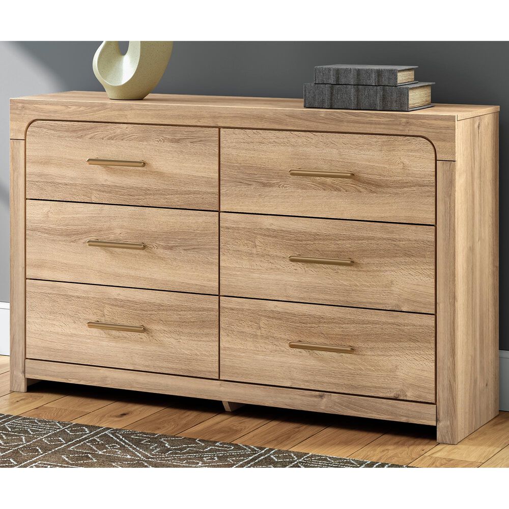 Ashley Kinlanni 6-Drawer Dresser in Tan, , large