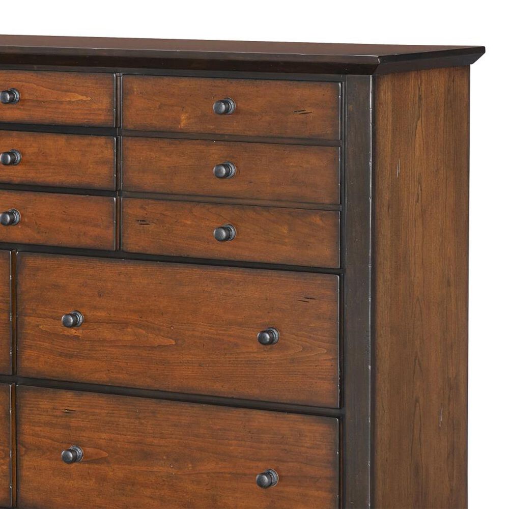 St Claire Home Fenmore 9-Drawer Dresser in Mocha and Distressed Cherry, , large