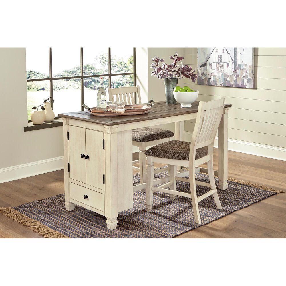 Signature Design by Ashley Bolanburg Upholstered Counter Stool in Antique White, , large