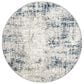 Radici USA Livigno Transitional 7"10" Round Blue Area Rug, , large