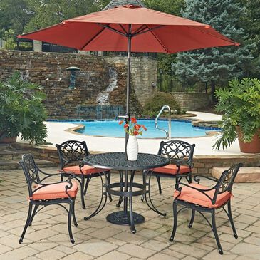 Homestyles Sanibel 7-Piece Patio 42" Dining Set with Umbrella in Black, , large
