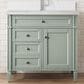 James Martin Vanities Brittany 36" Single Bathroom Vanity in Sage Green with Single Hole 3 cm White Zeus Quartz Top and Rectangular Sink, , large