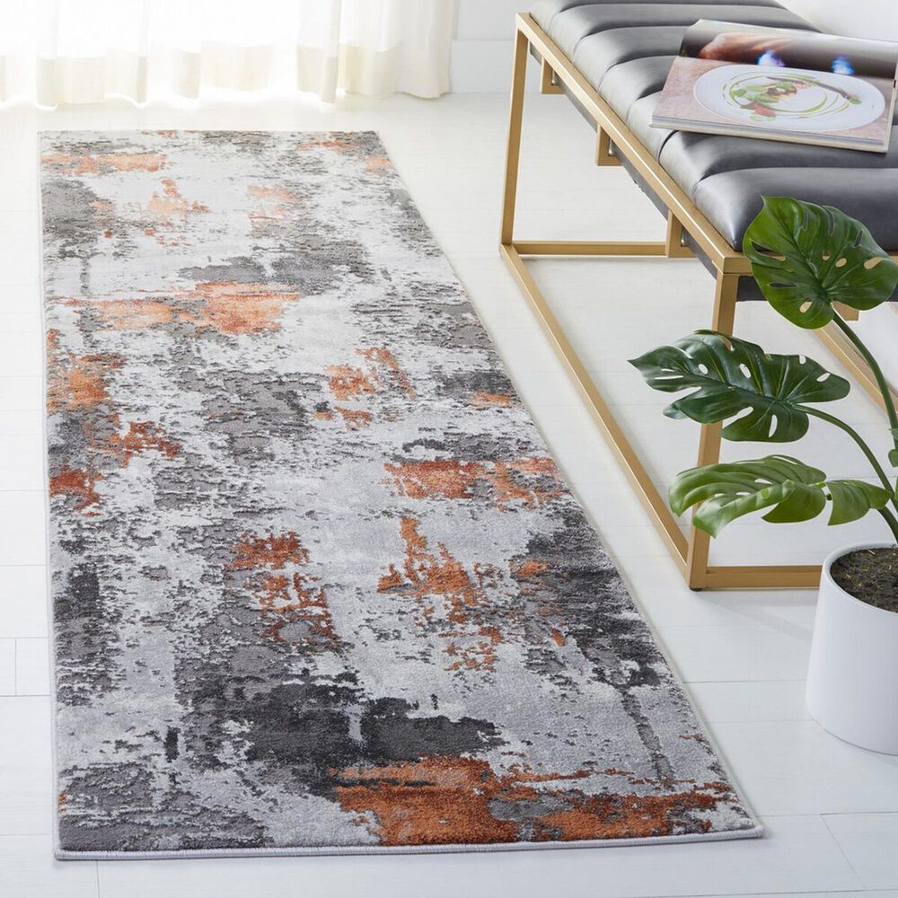 Safavieh Craft CFT820P 2&#39;3&quot; x 10&#39; Grey and Orange Runner, , large