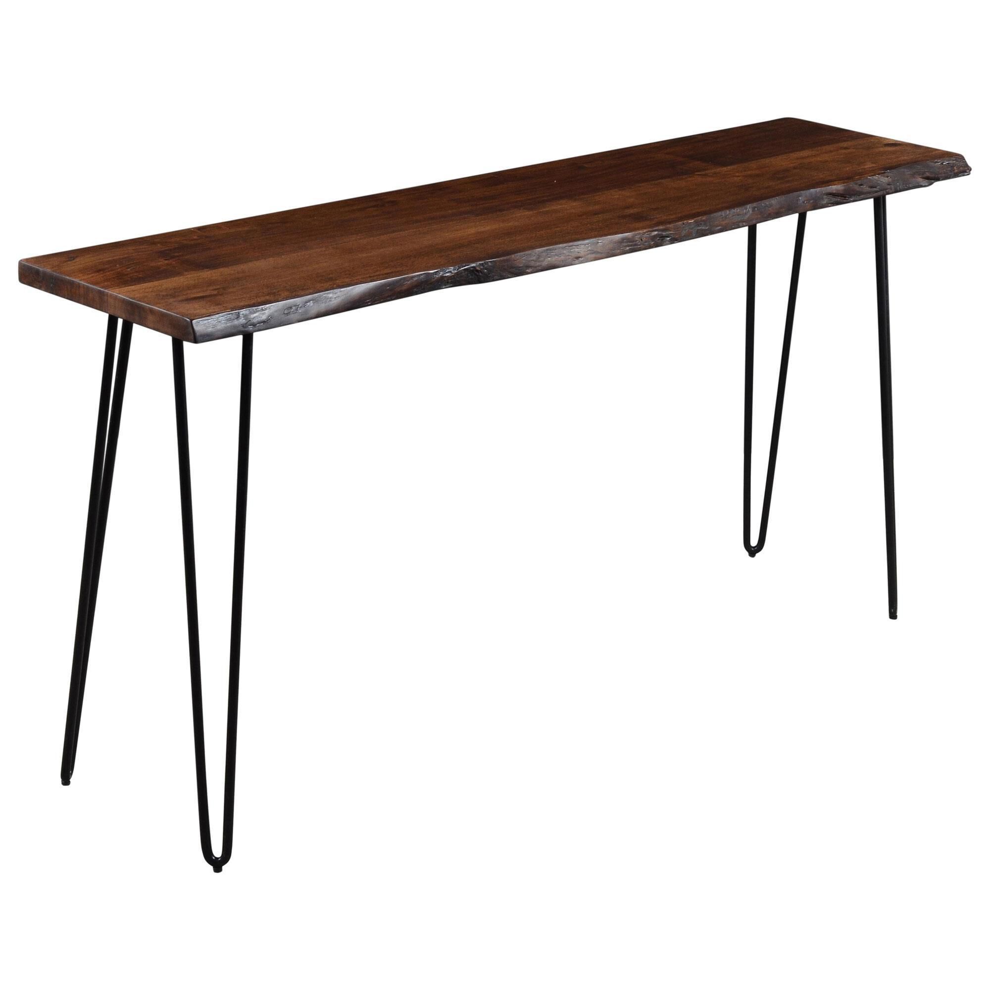Live edge sofa table sales with stools