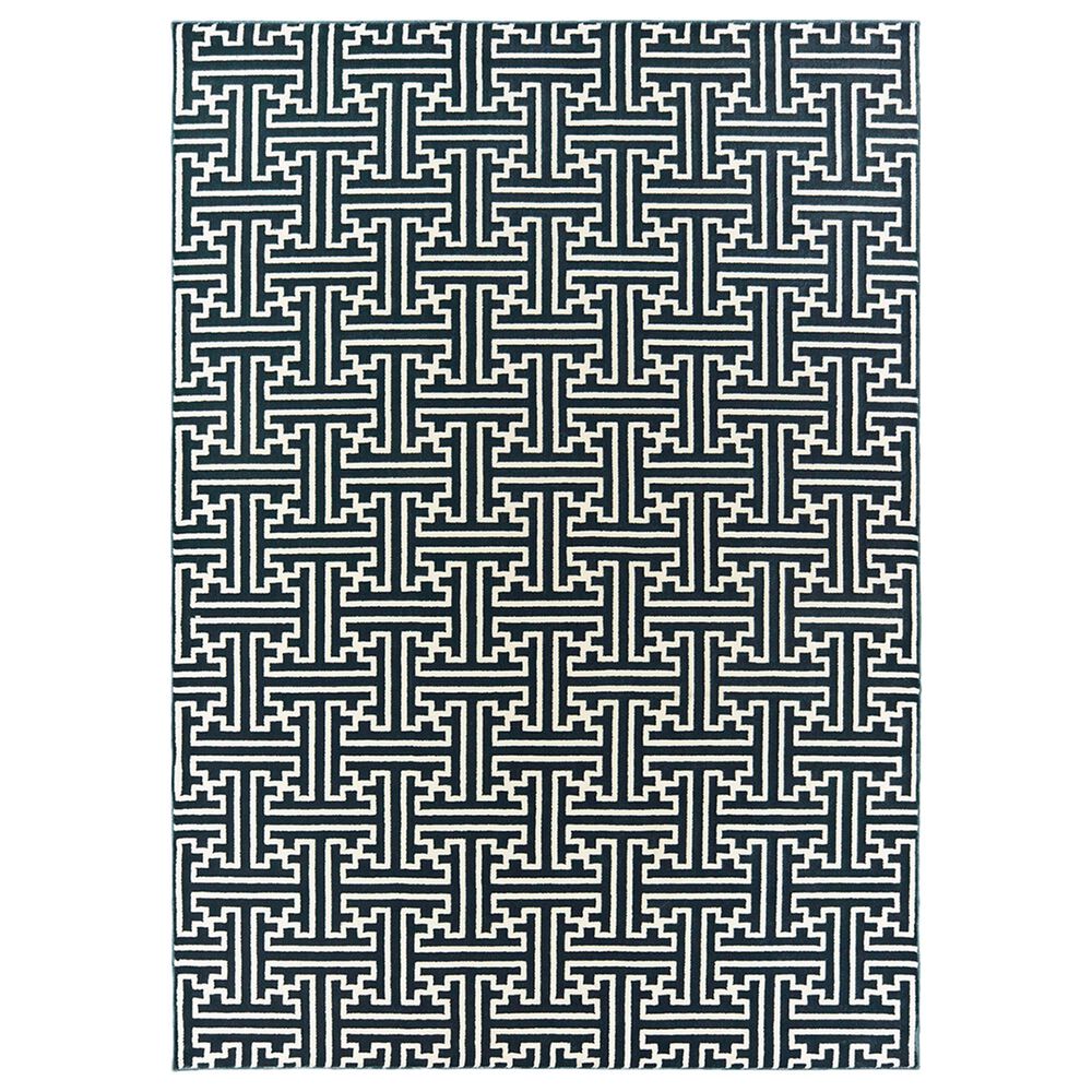 Oriental Weavers Bowen 1333B 9"10" x 12"10" Navy Area Rug, , large