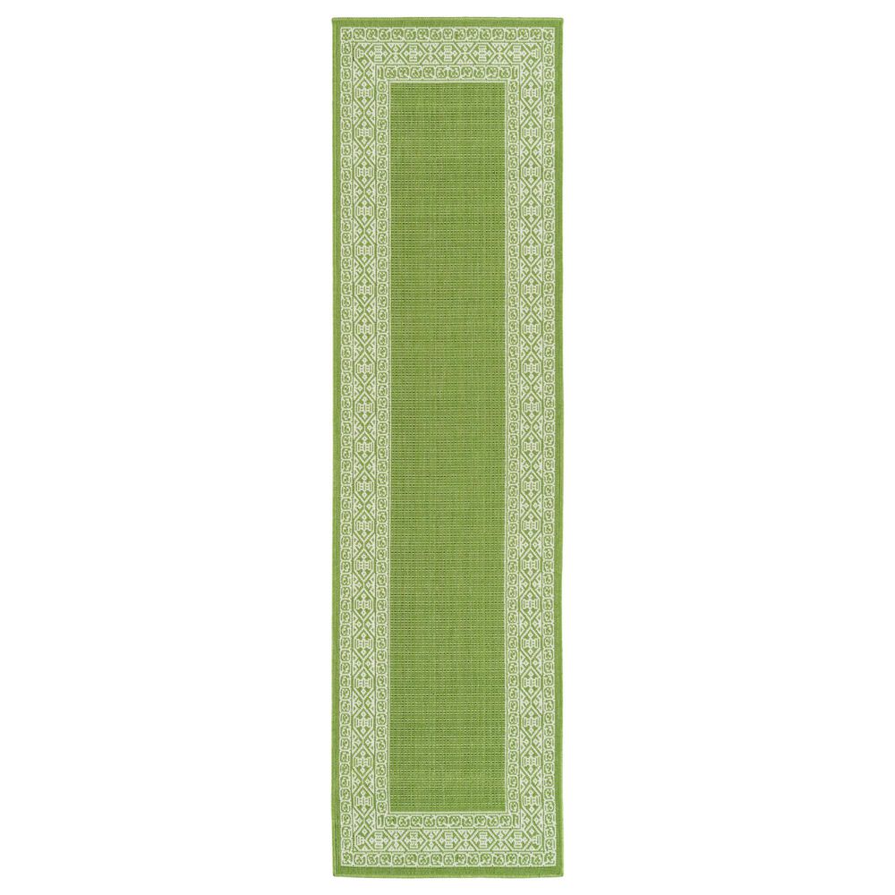 Kaleen Rugs Amalie 2"2" x 8" Lime Green and Ivory Indoor/Outdoor Runner, , large