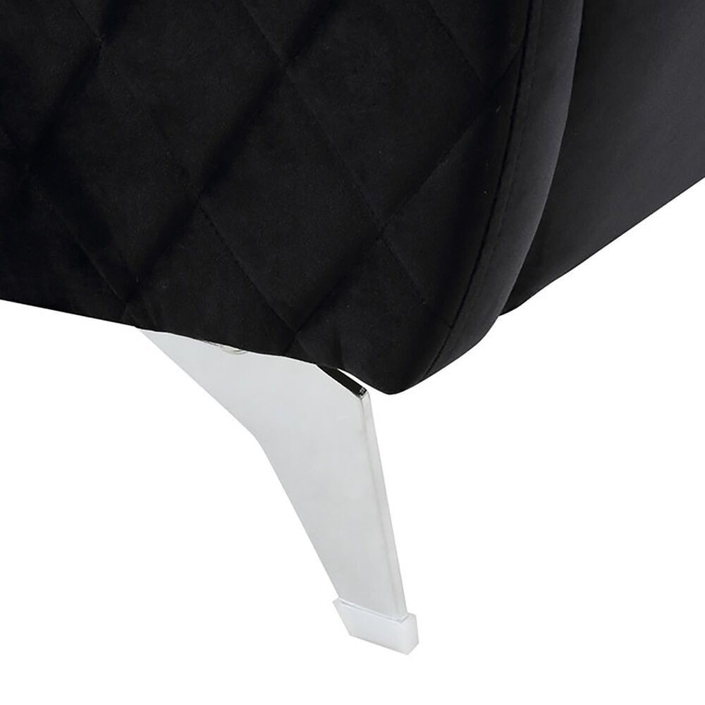 HOMLUX 55" Stationary Modern Loveseat with Diamond Stitching in Black Velvet, , large