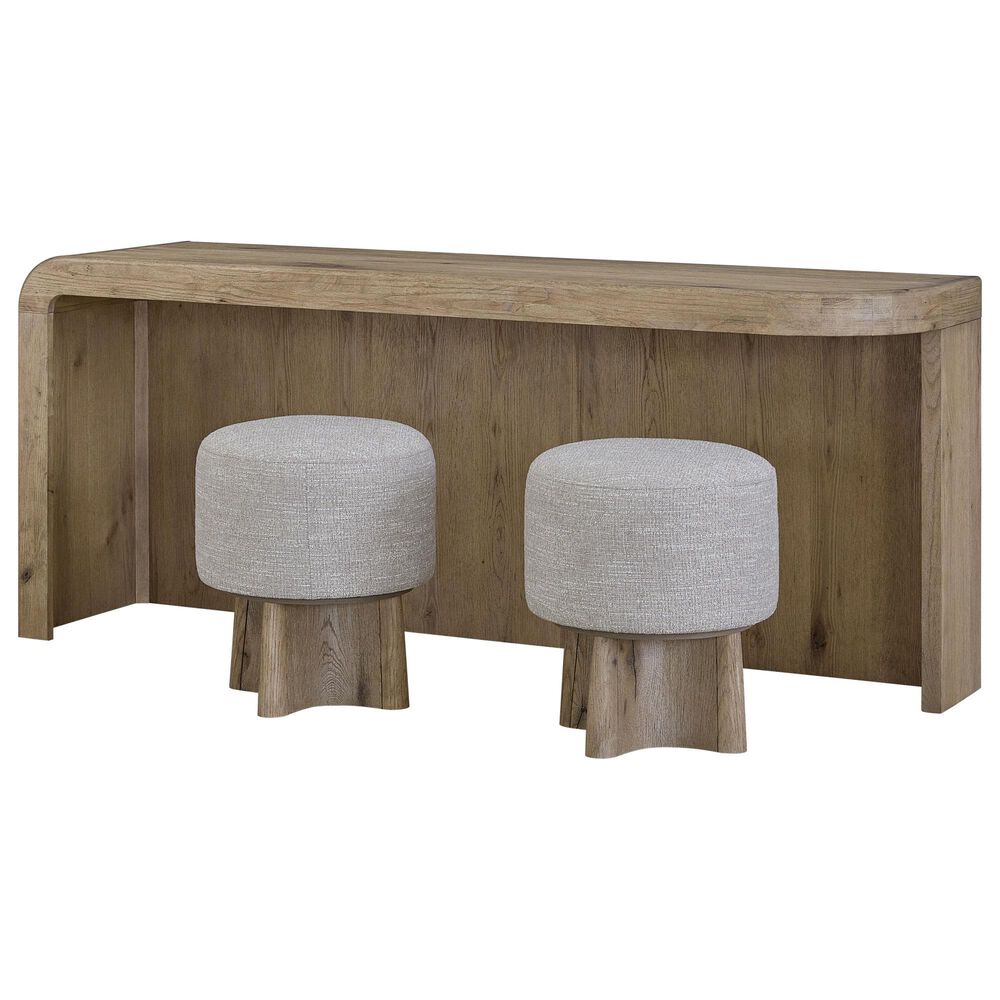 Sterling Timber Pagosa Entertainment Console Table with Stools in Knotty Oak, , large
