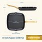 Faber Forged Induction 11" Ceramic Nonstick Square Grill Pan in Black and Gold, , large