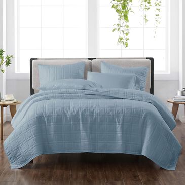 Pem America Cannon Solid 3-Piece Full/Queen Quilt Cover Set in Blue, , large