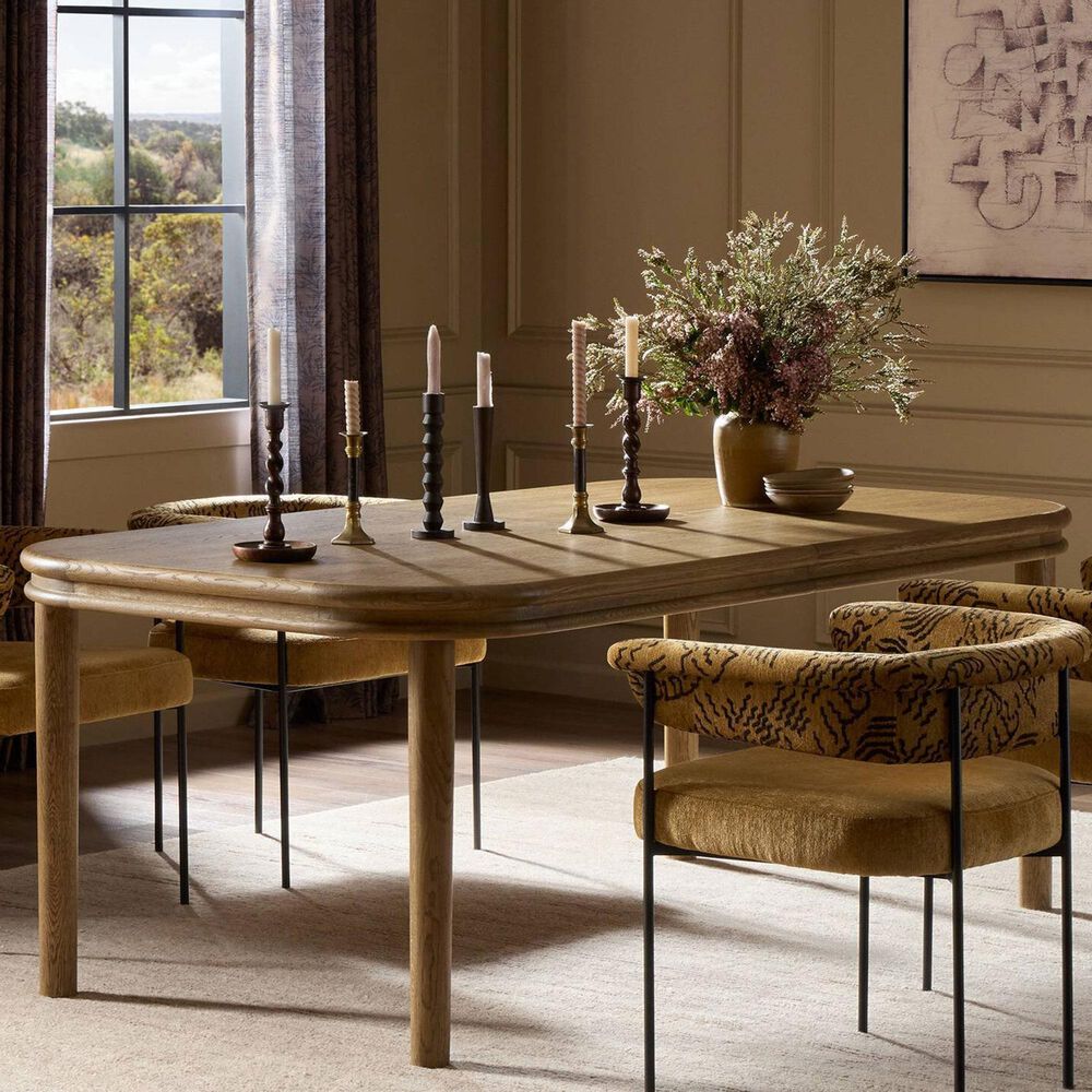 Four Hands Florent Extension Dining Table in Amber - Table Only, , large