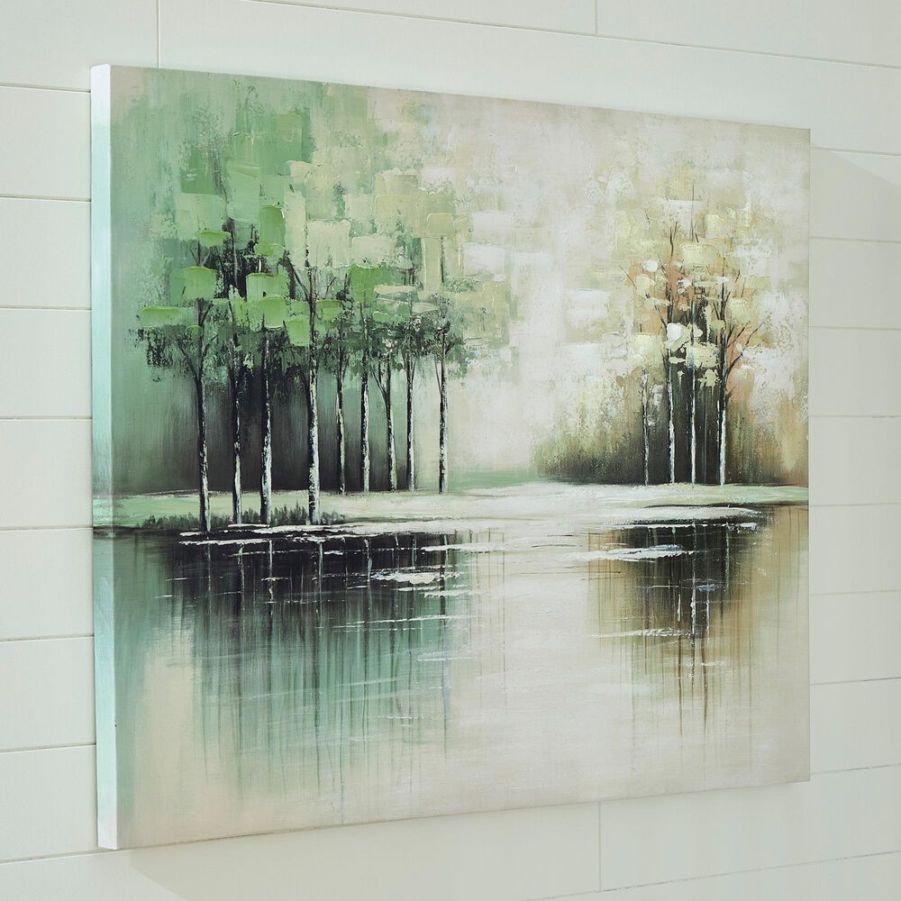 Ashley Garlenridge 48" x 36" Wall Art in Green, Tan and White, , large