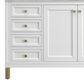 James Martin Vanities Chicago 60" Single Bathroom Vanity in Glossy White with 3 cm Victorian Silver Quartz Top and Rectangular Sink, , large