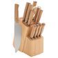 Green Pan Elite 13-Piece Knife Block Set with Light Wood Handles in Stainless Steel, , large