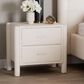 Baxton Studio Laria 2-Drawer Upholstered Nightstand in White, , large