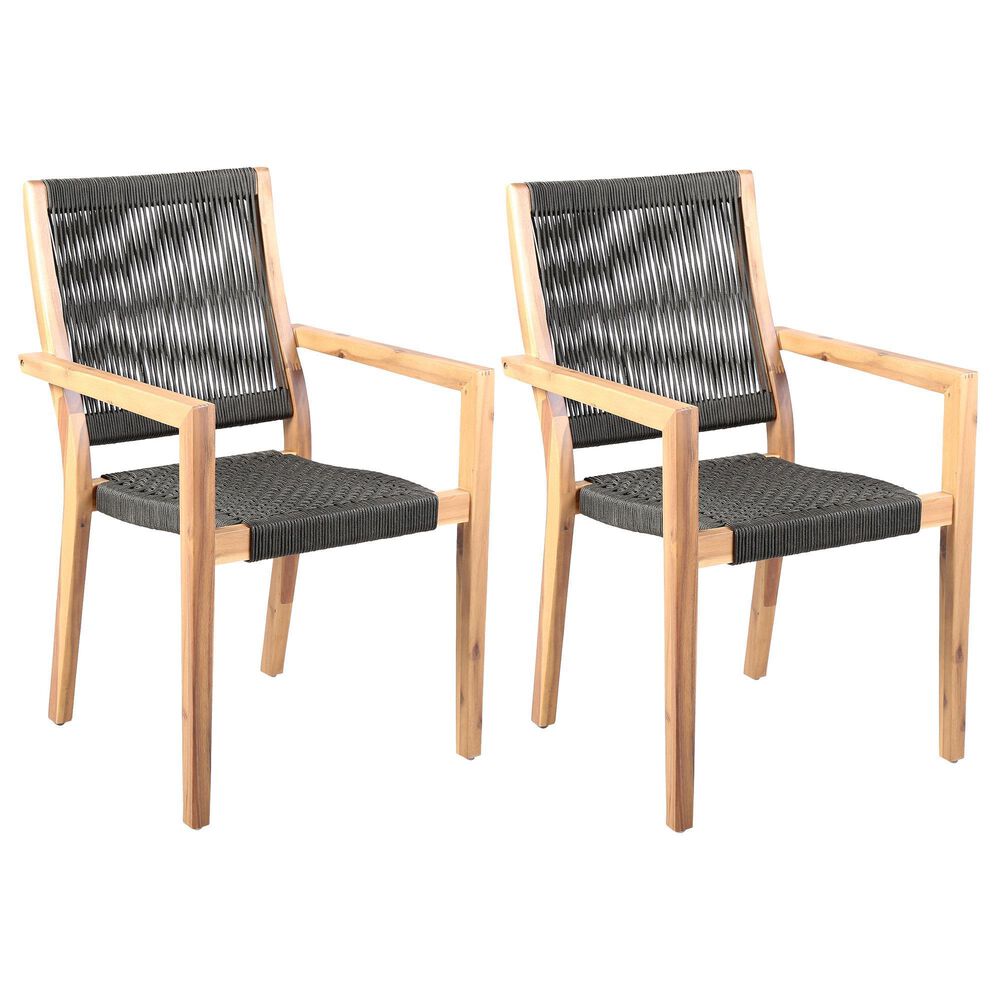 Blue River Madsen Patio Dining Chair in Charcoal/Gray/Eucalyptus &#40;Set of 2&#41;, , large