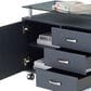 Rta Products Llc Rolling Storage Cabinet with Frosted Glass Top in Graphite, , large