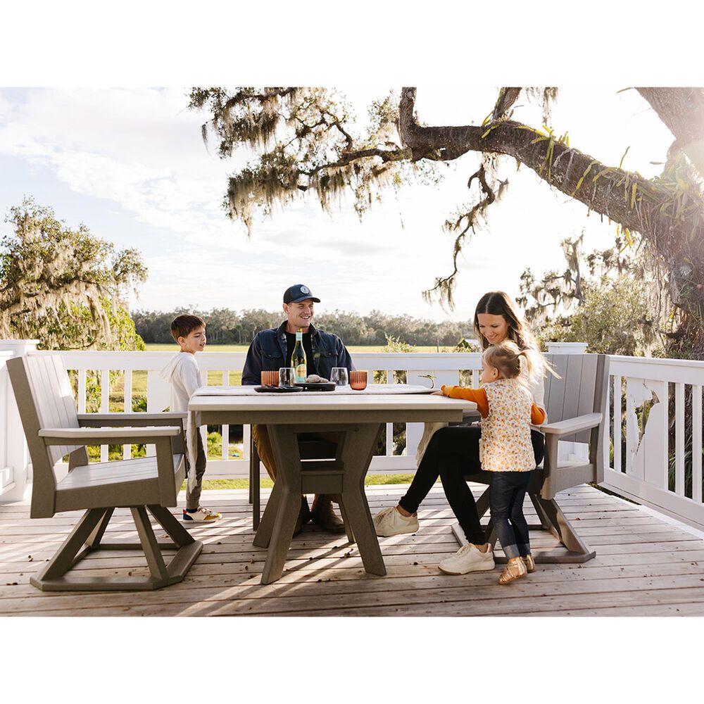 Amish Country Coastal 44" Square Dining Table in Sand and Weatherwood, , large