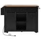 HOMLUX 54" Kitchen Island with Sliding Barn Door in Black, , large