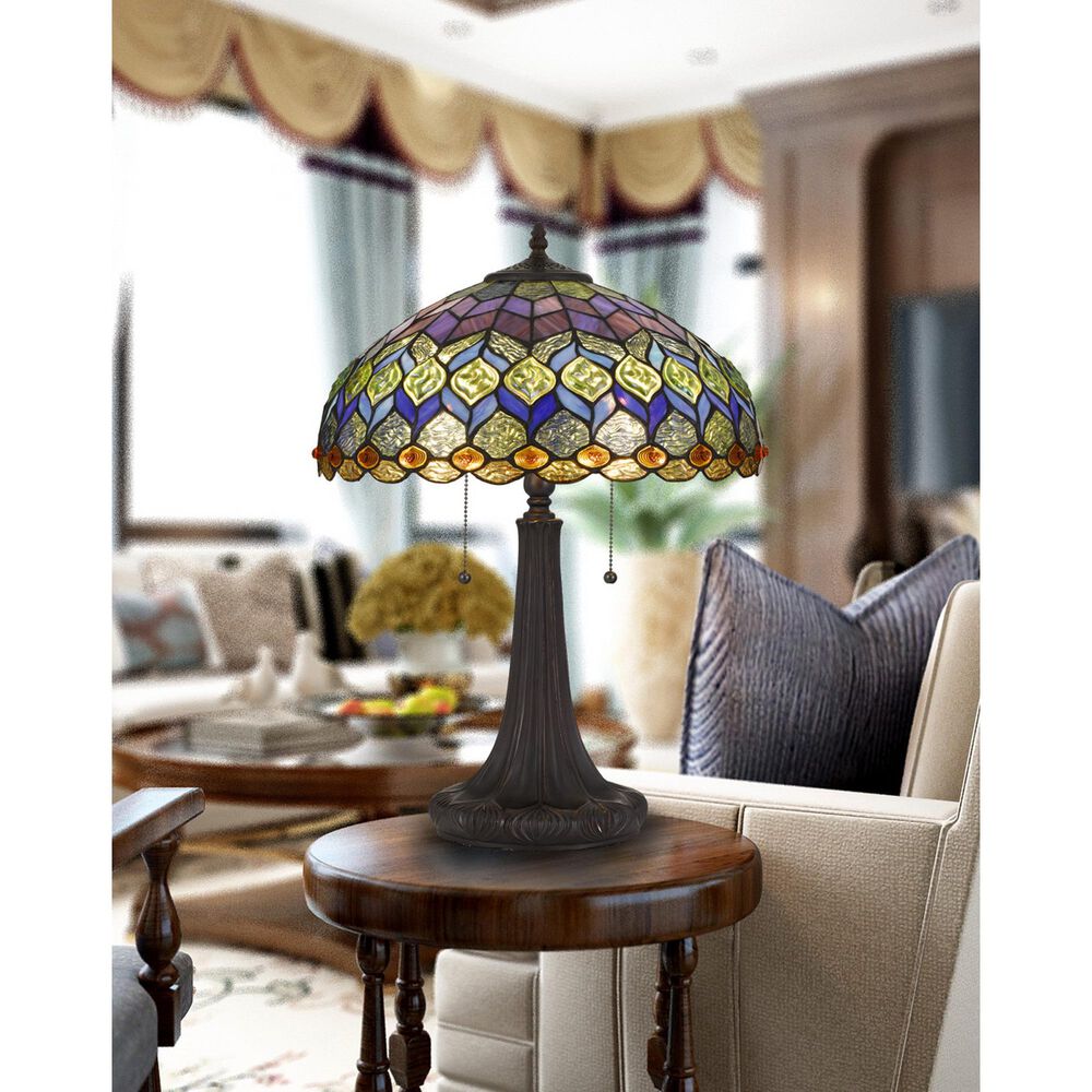 Cal Lighting Tiffany 22.5&quot; Table Lamp in Dark Bronze, , large