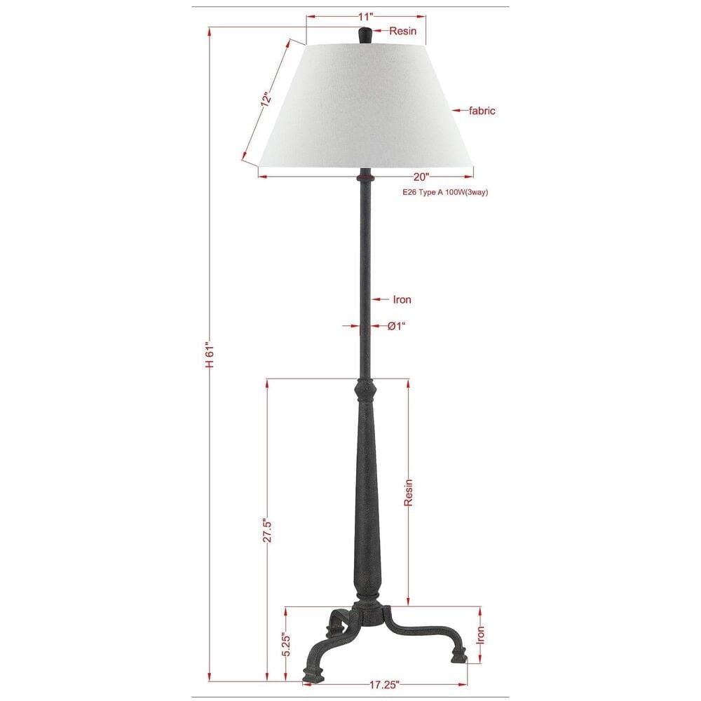 Southern Lighting Rudy Floor Lamp in Black, , large