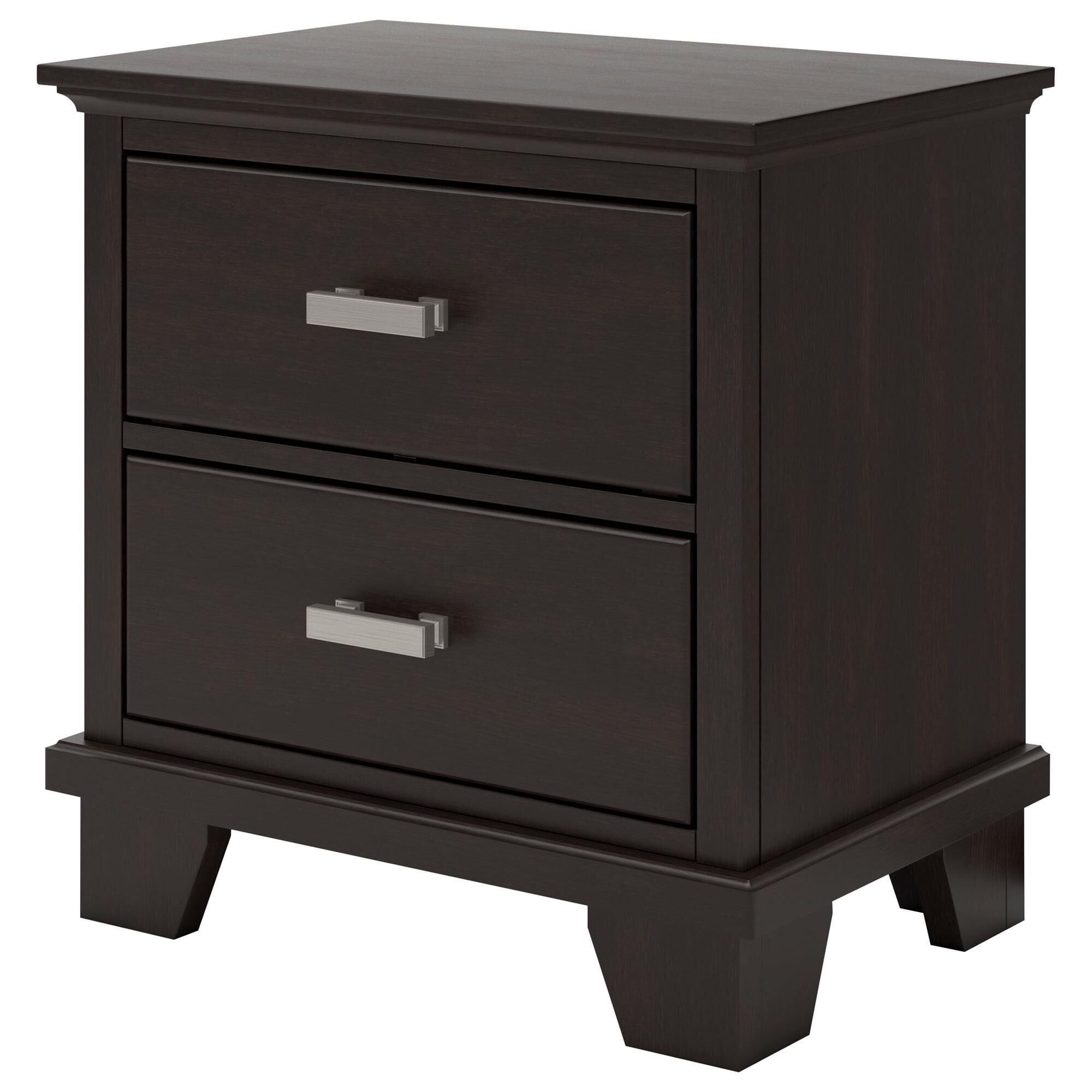 Ashley Covetown 2-Drawer Nightstand in Dark Brown