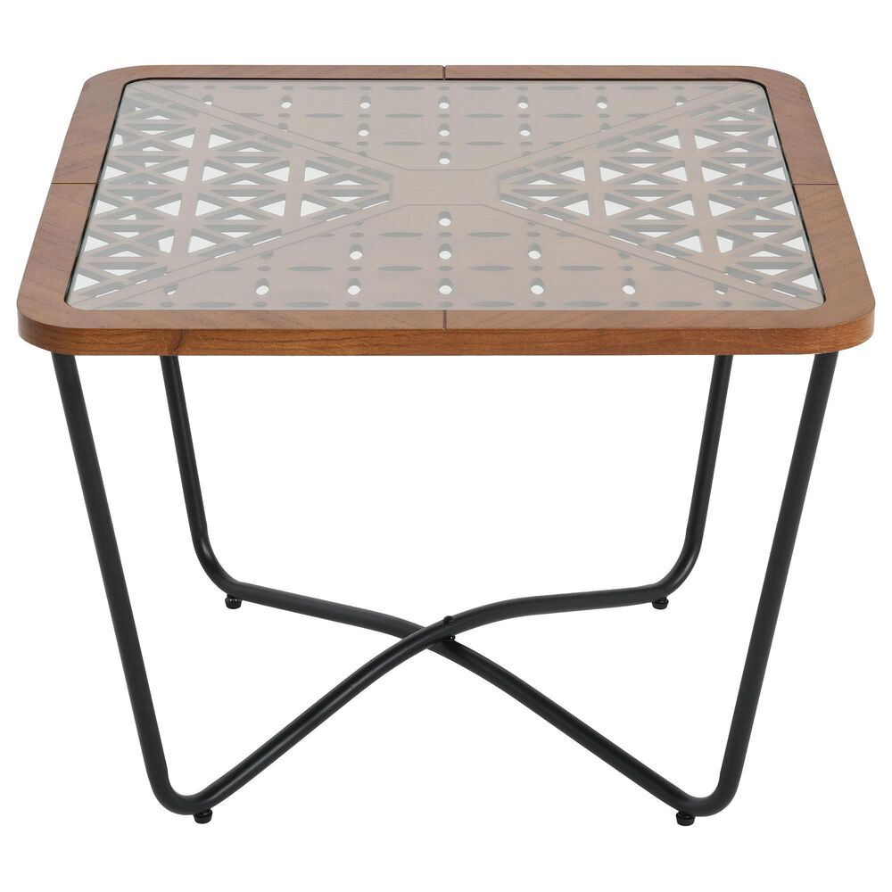Hearth and Haven Modern Square Coffee Table in Brown and Black, , large