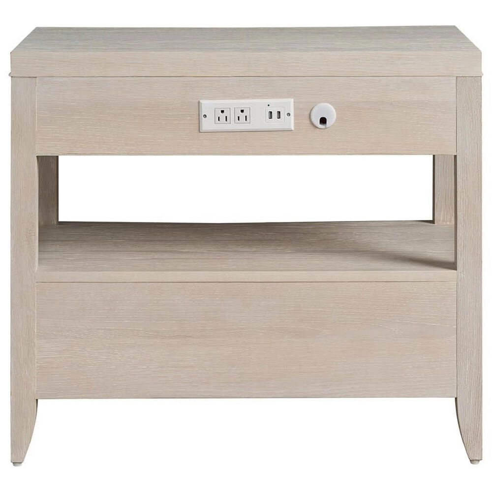 Universal Furniture Avaline 2 Drawer Nightstand in White Oak with AC and USB Outlet, , large