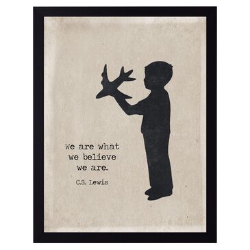 Antique Curiosities 12"x16" Black and White Child Silhouette, , large