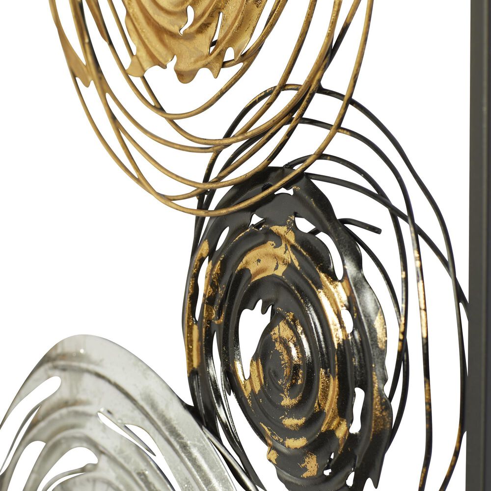 Maple and Jade 36&quot; x 14&quot; Contemporary Metal Wall Decor in Black and Gold &#40;Set of 2&#41;, , large