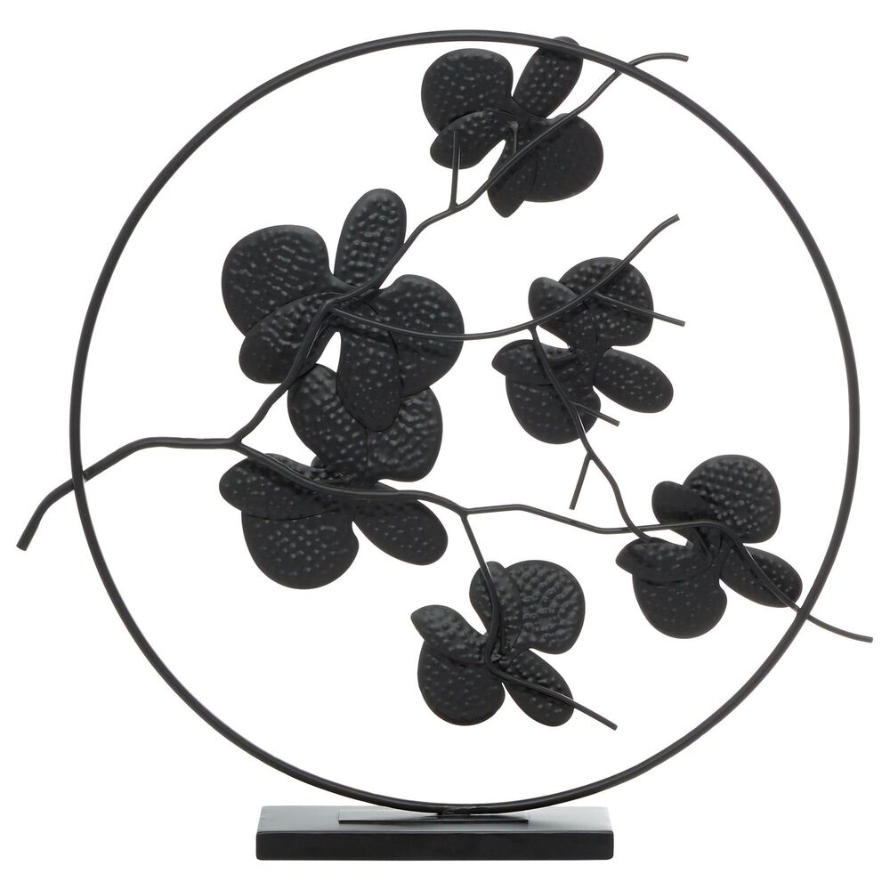 Maple and Jade Leaves Sculpture in Black, , large