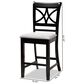 Baxton Studio Chandler Counter Height Pub Chair with Grey Cushion in Espresso Brown (Set of 2), , large