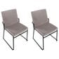 LumiSource Dutchess Side Chair with Silver Velvet Cushion in Black (Set of 2), , large