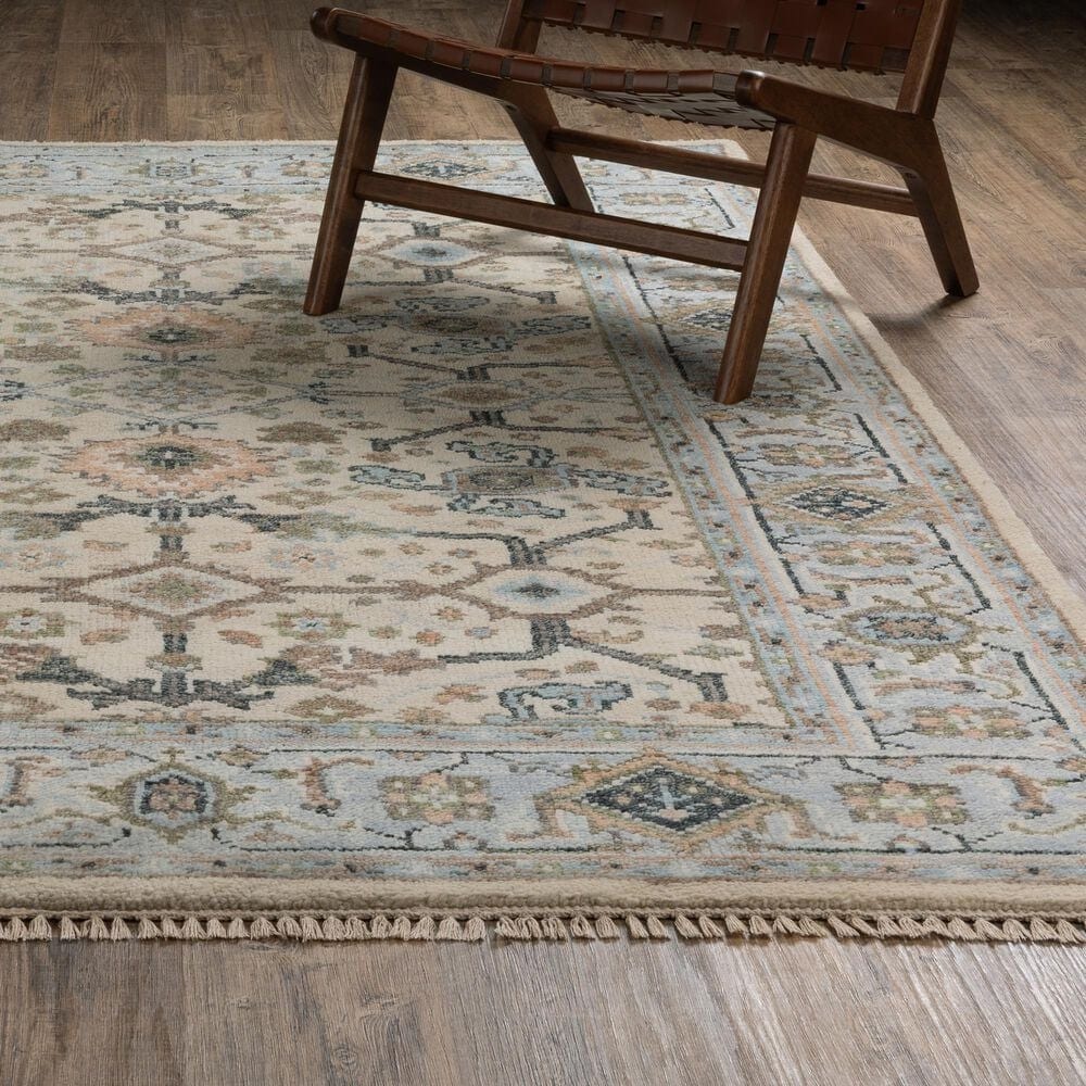 Oriental Weavers Majorca Ivory and Blue 6&#39; x 9&#39; Area Rug, , large