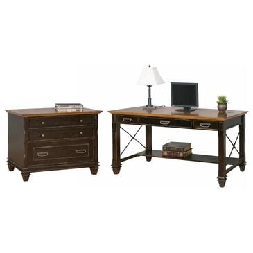 Wycliff Bay Hartford 2-Piece Writing Desk and Lateral File Set in Black, , large