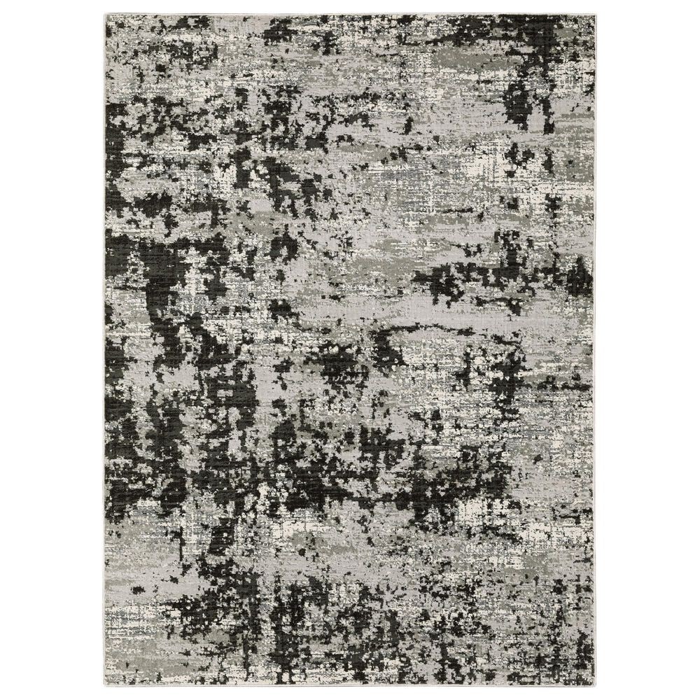 Oriental Weavers Caravan Greyed Out 5"3" x 7"6" Grey and Black Area Rug, , large
