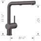 Blanco Linus 1.5 GPM Low-Arc Pull-Out Kitchen Faucet in Cinder, , large